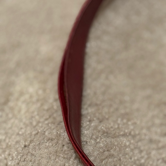 Vintage red leather bucket bag drawstring purse - Picture 12 of 17